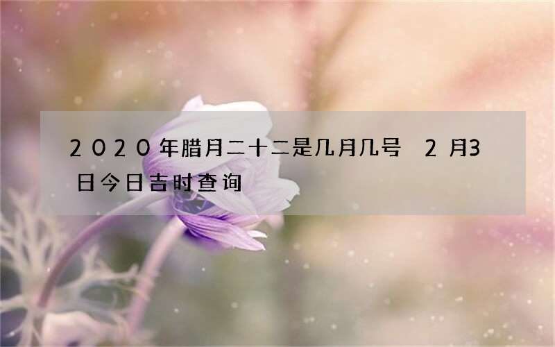 2020年腊月二十二是几月几号 2月3日今日吉时查询
